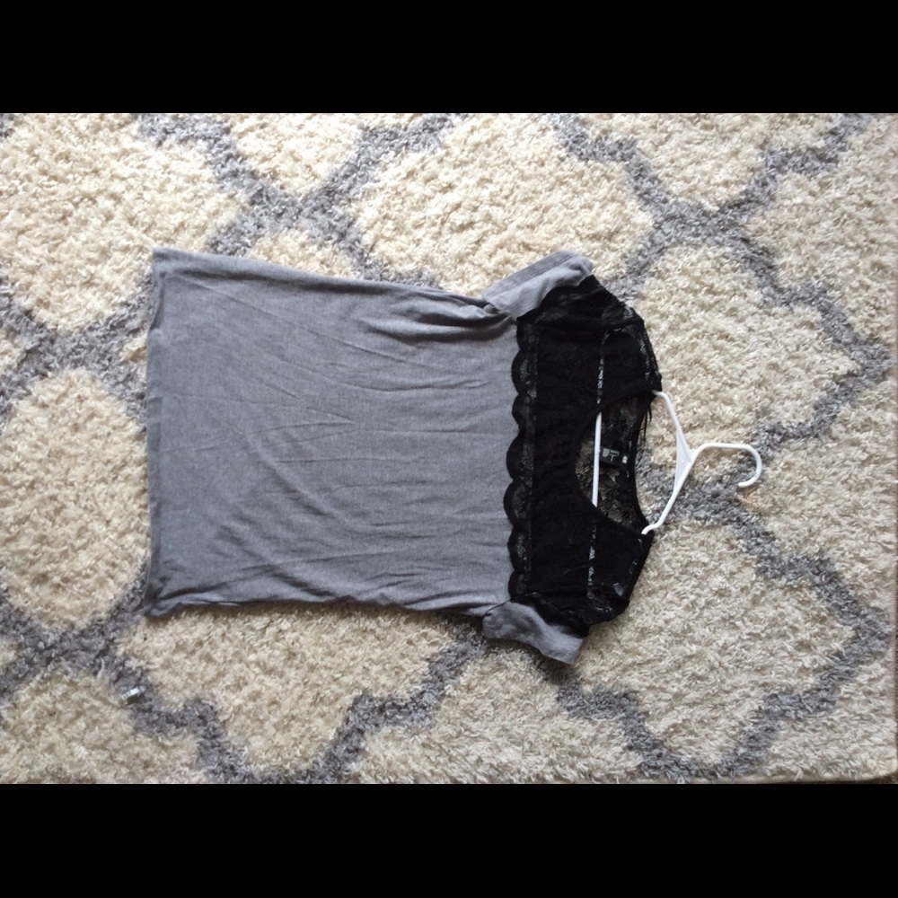 H & M gray/ lace Shirt size large
